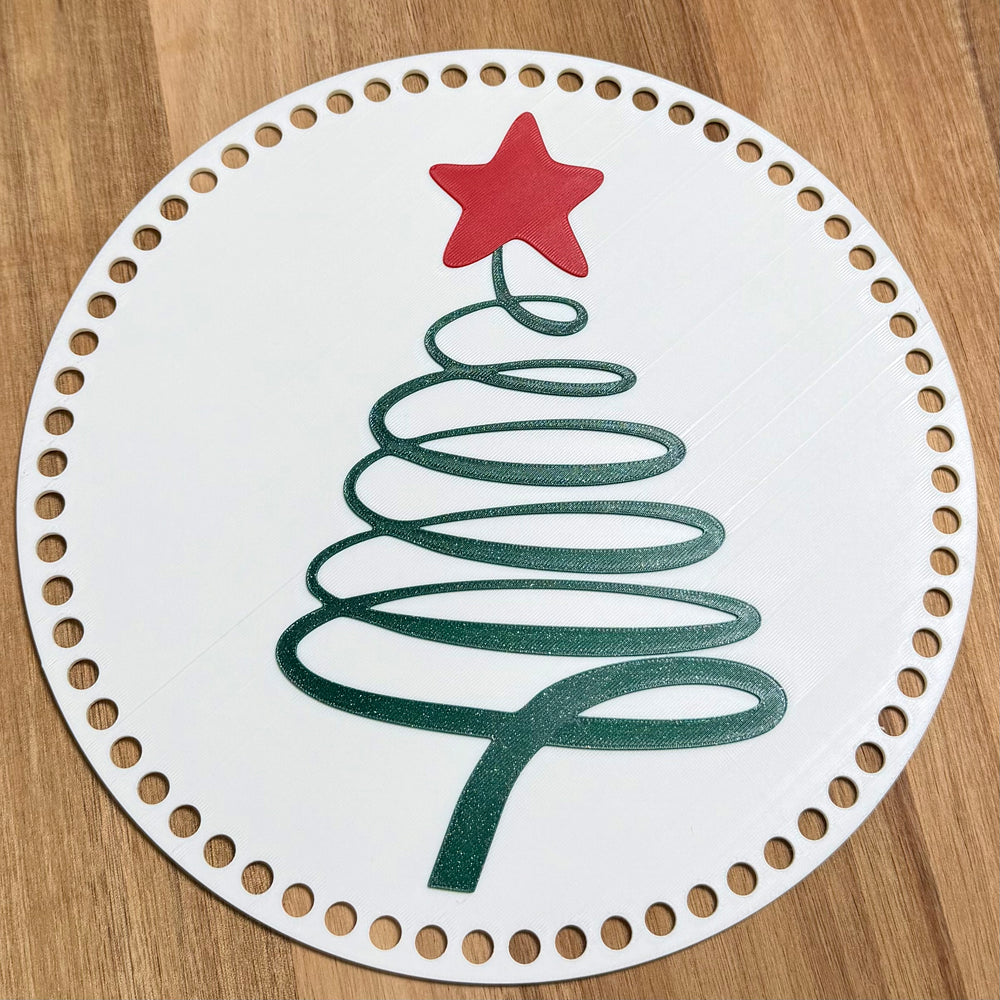 Swirly Christmas Tree Base for Basket Coiling and Crochet 10"