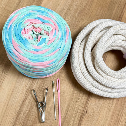 Tie Dye T-Shirt Yarn Coiled Basket Kit
