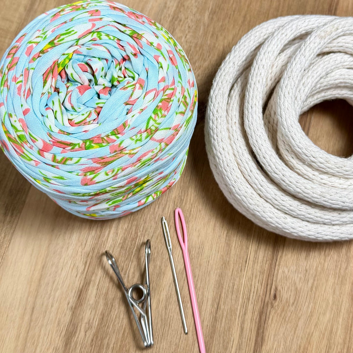 Tie Dye T-Shirt Yarn Coiled Basket Kit