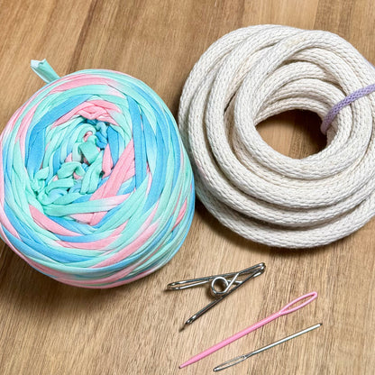 Tie Dye T-Shirt Yarn Coiled Basket Kit