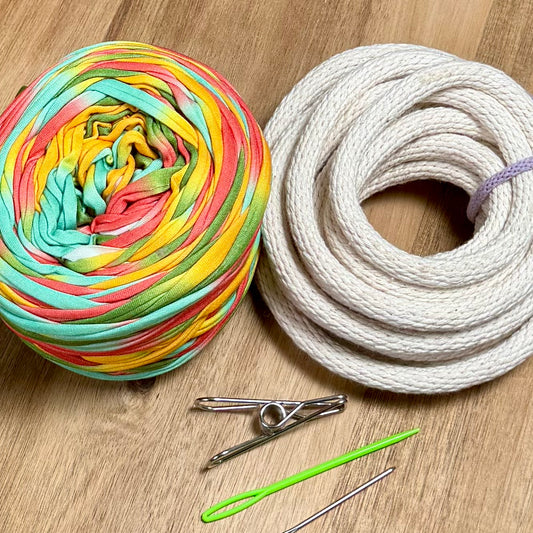 Tie Dye T-Shirt Yarn Coiled Basket Kit