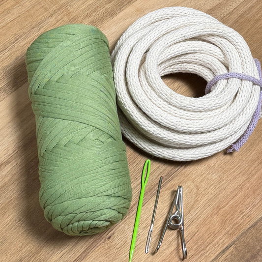 Coiled Basket Weaving Kit with T-Shirt Yarn