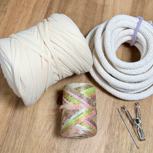 Ribbon + T-Shirt Yarn Coiled Basket Kit - Limited Edition
