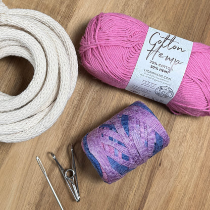 Cotton and Hemp Ribbon Yarn Coiled Basket Kit