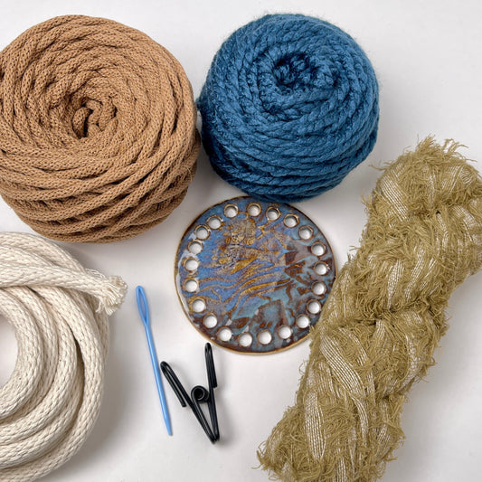 Coiled Basket Bundle with 4-inch Ceramic Base