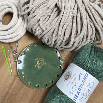 Coiled Basket Bundle with Ceramic Base