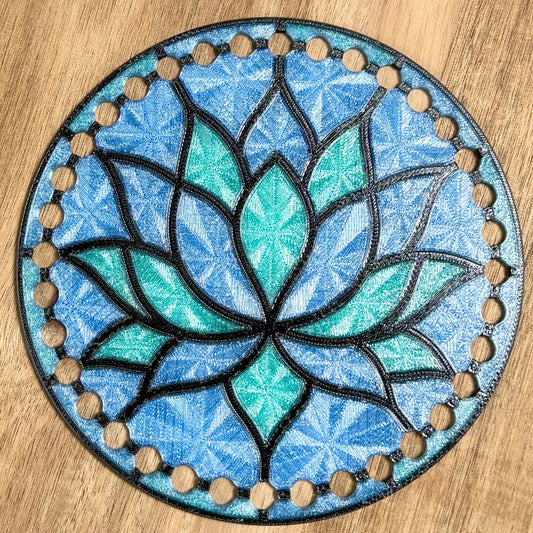 Stained Glass Lotus Base for Basket Making