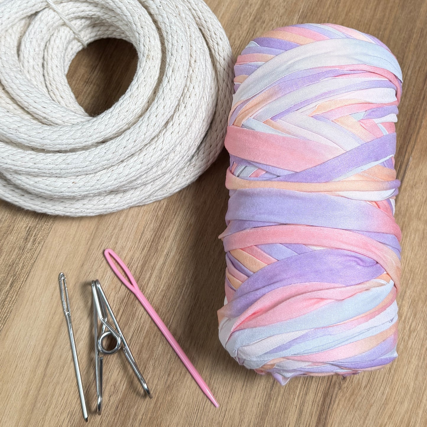 Coiled Basket Weaving Kit with T-Shirt Yarn