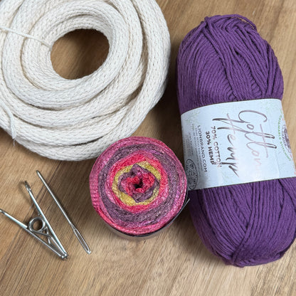 Cotton and Hemp Ribbon Yarn Coiled Basket Kit