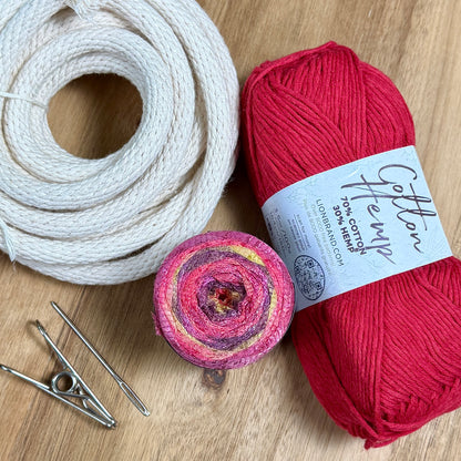 Cotton and Hemp Ribbon Yarn Coiled Basket Kit