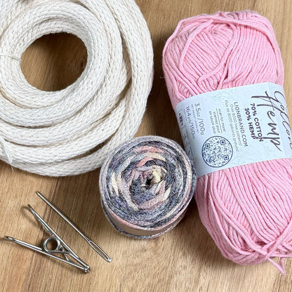 Cotton and Hemp Ribbon Yarn Coiled Basket Kit