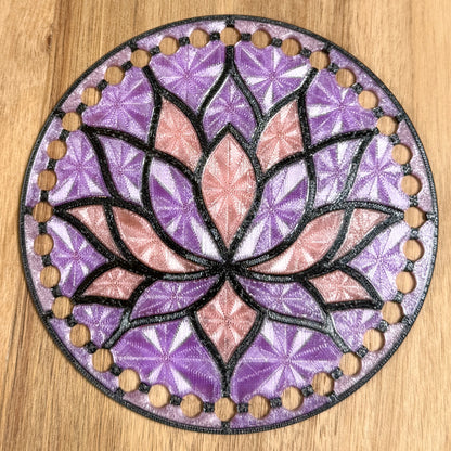 Stained Glass Lotus Base for Basket Making