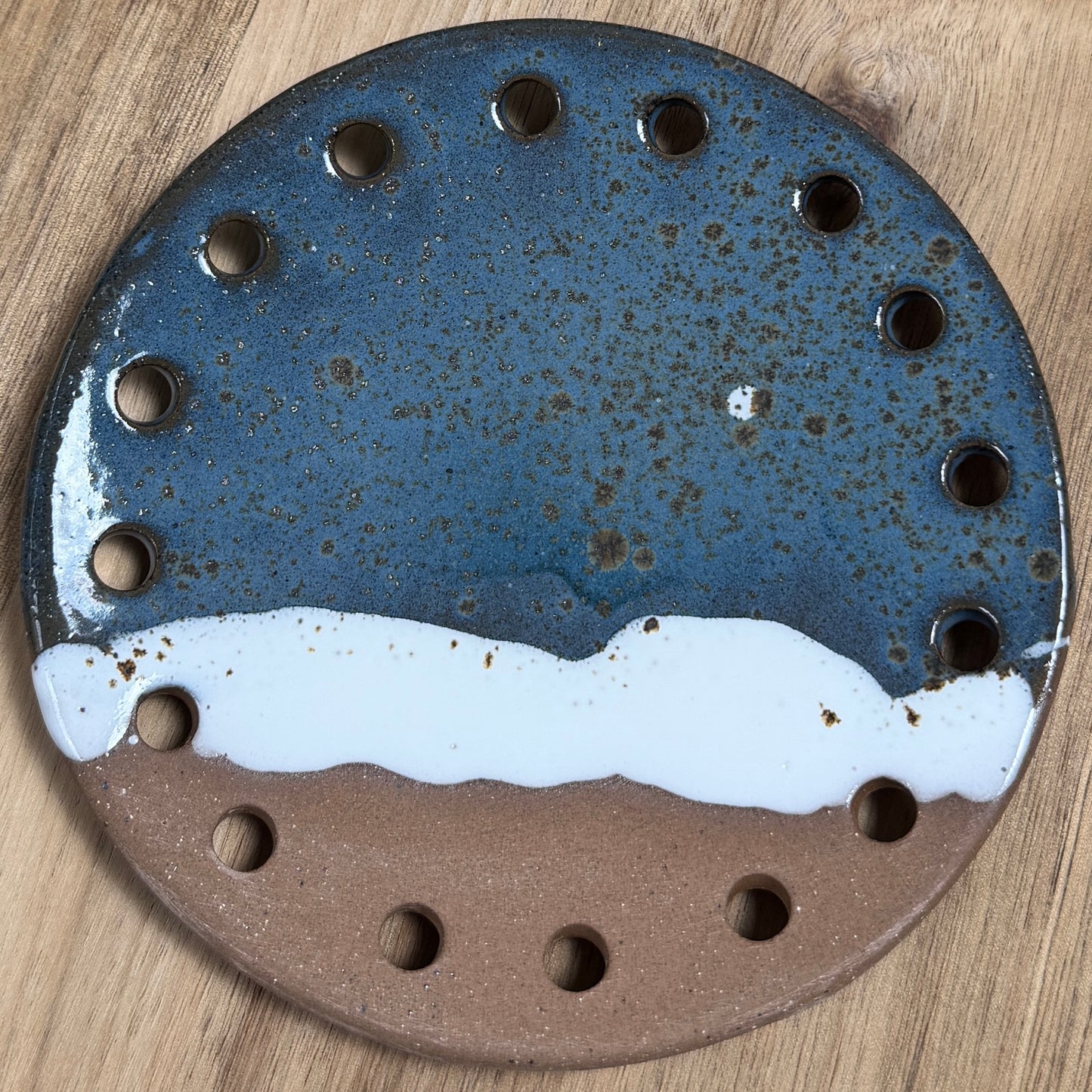 Curved Ceramic Base for Coiled Baskets - 5 inch