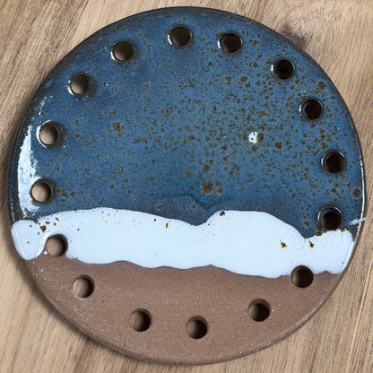 Curved Ceramic Base for Coiled Baskets - 5 inch