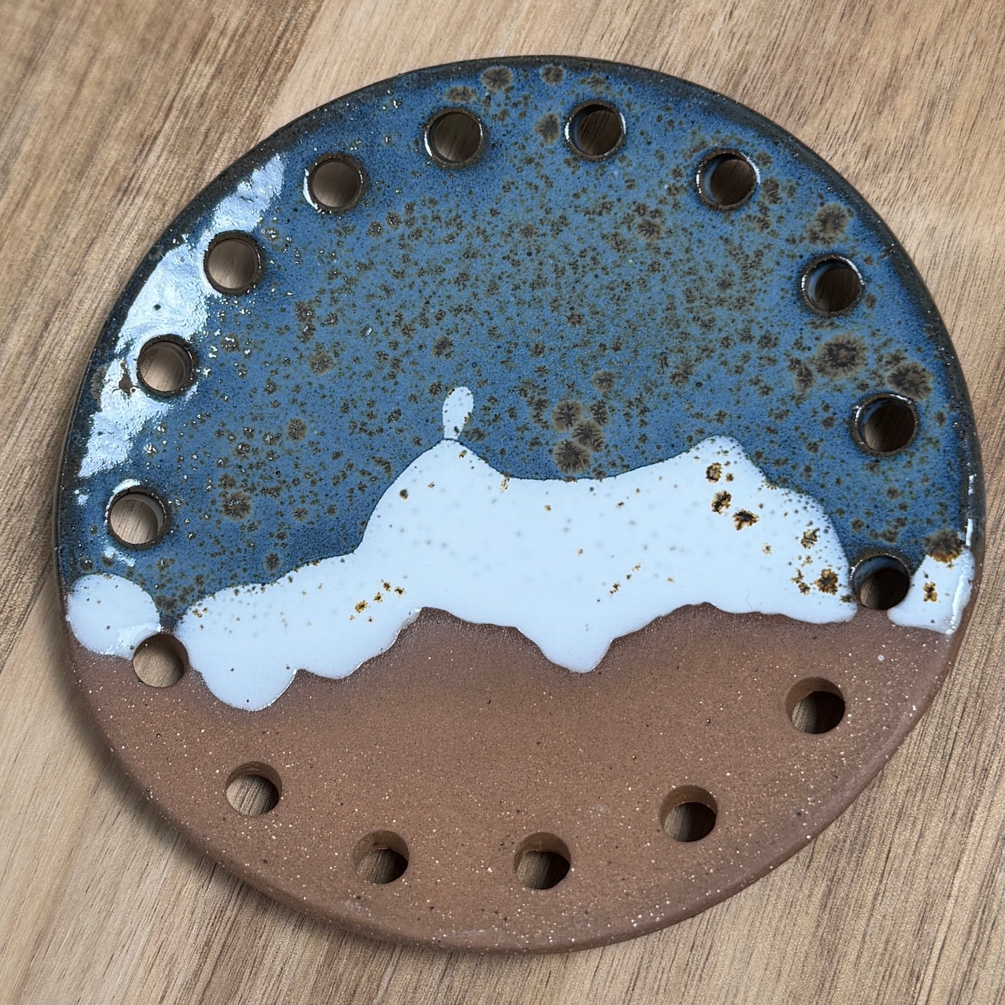 Curved Ceramic Base for Coiled Baskets - 5 inch