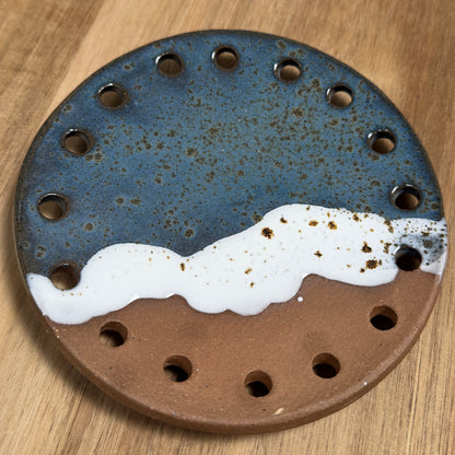 Curved Ceramic Base for Coiled Baskets - 5 inch