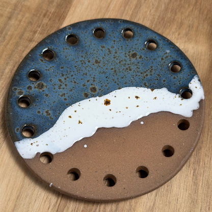 Curved Ceramic Base for Coiled Baskets - 5 inch