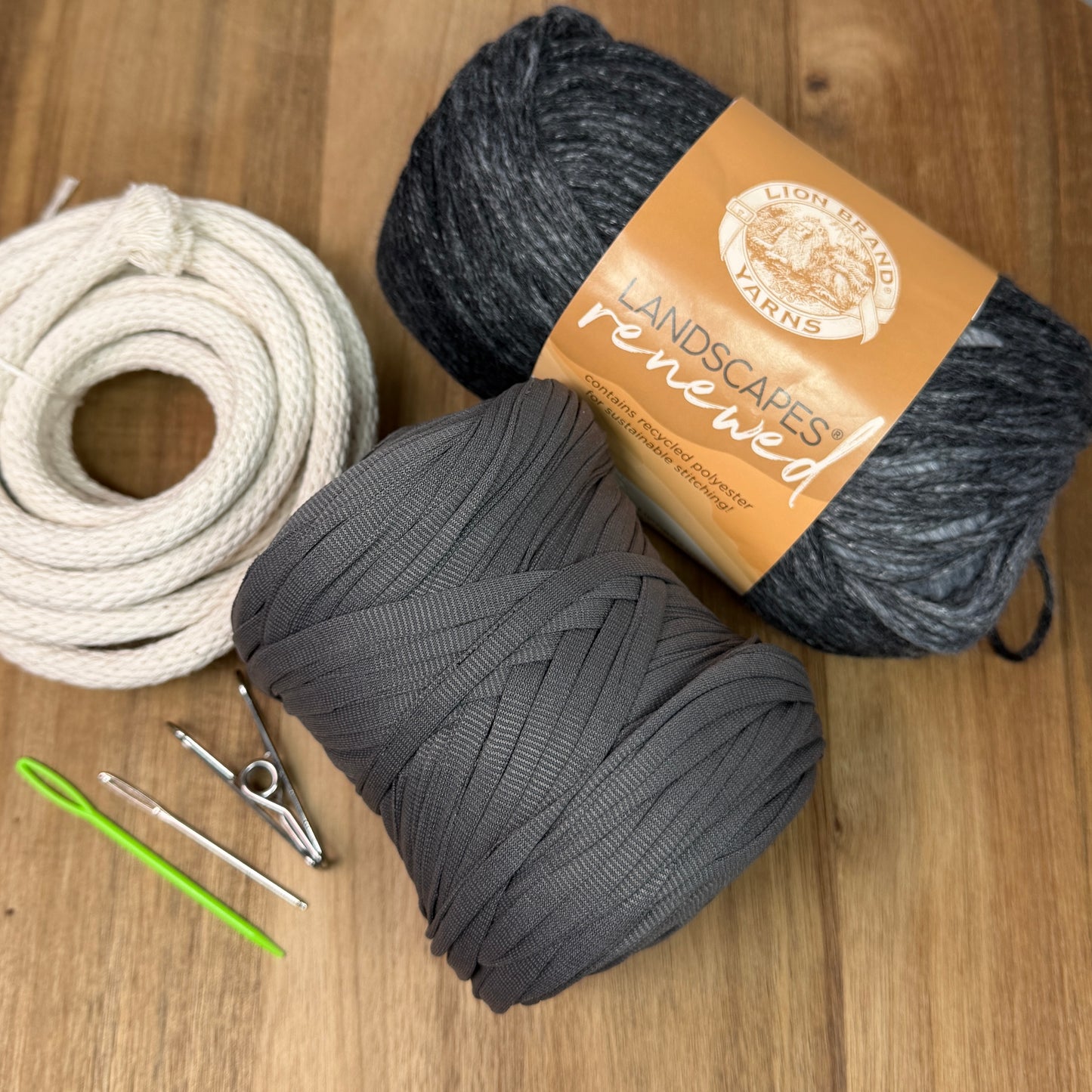 Ribbon + T-Shirt Yarn Coiled Basket Kit - Limited Edition