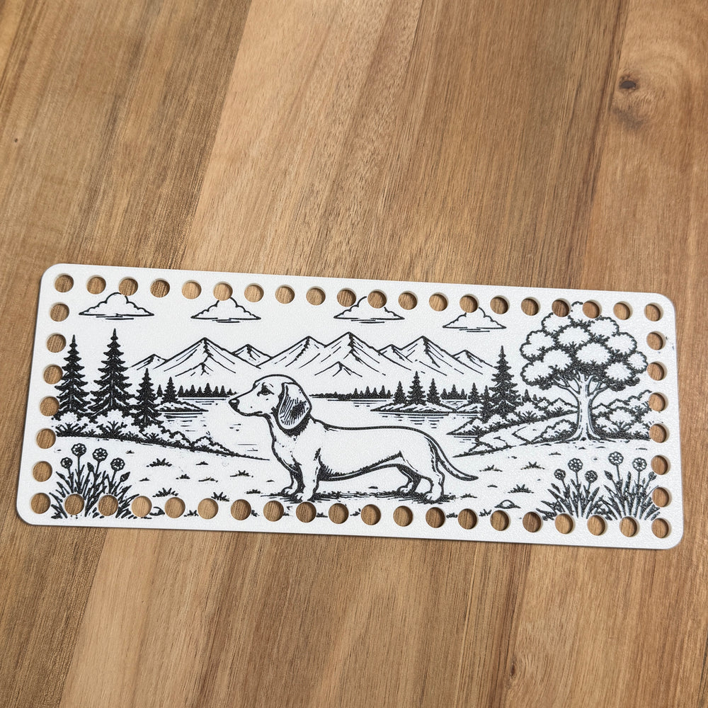 Dachshund Scenery Rectangle Base for Basket Making