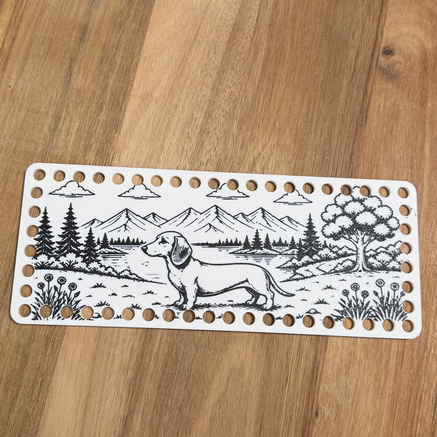 Dachshund Scenery Rectangle Base for Basket Making