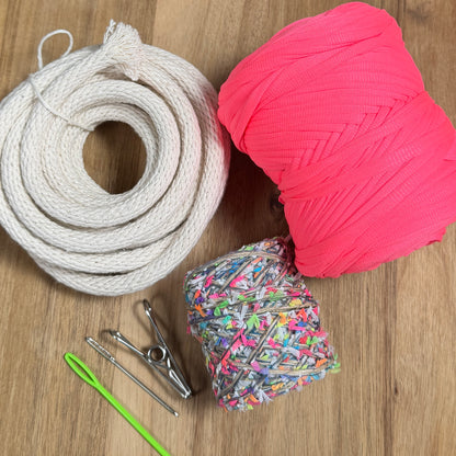 Ribbon + T-Shirt Yarn Coiled Basket Kit - Limited Edition