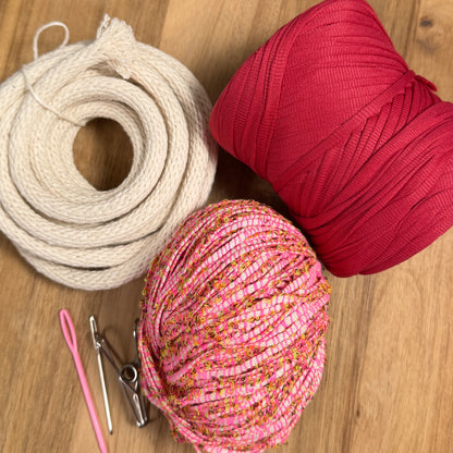 Ribbon + T-Shirt Yarn Coiled Basket Kit - Limited Edition