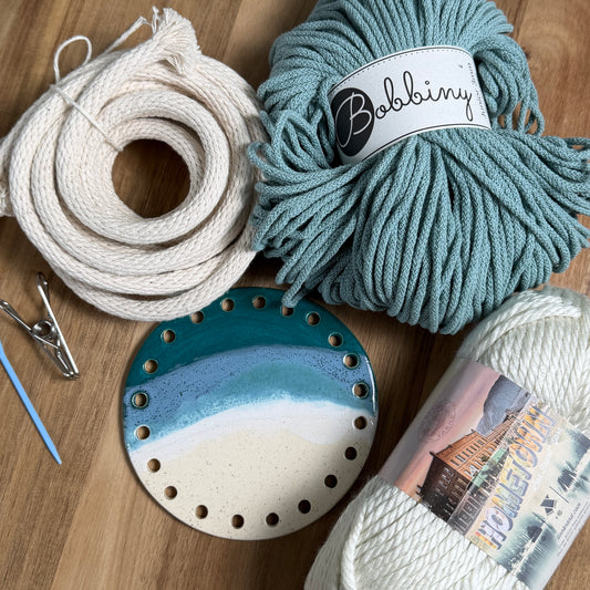 Coiled Basket Bundle with a Ceramic Base