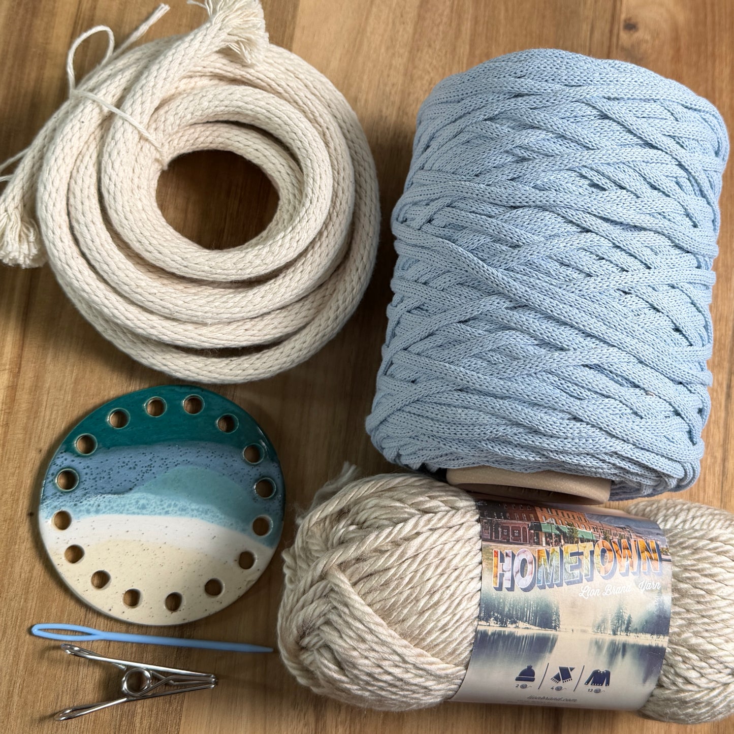 Coiled Basket Bundle with a Ceramic Base