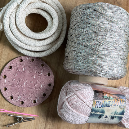 Coiled Basket Bundle with a Ceramic Base