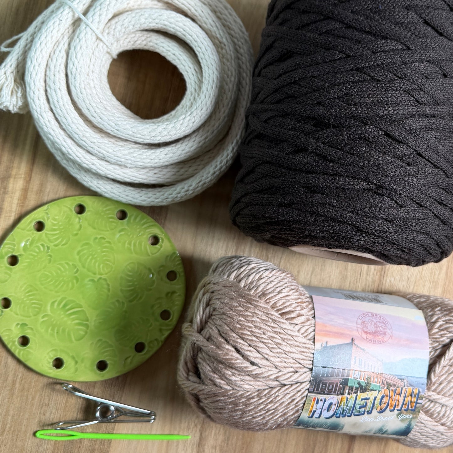 Coiled Basket Bundle with a Ceramic Base