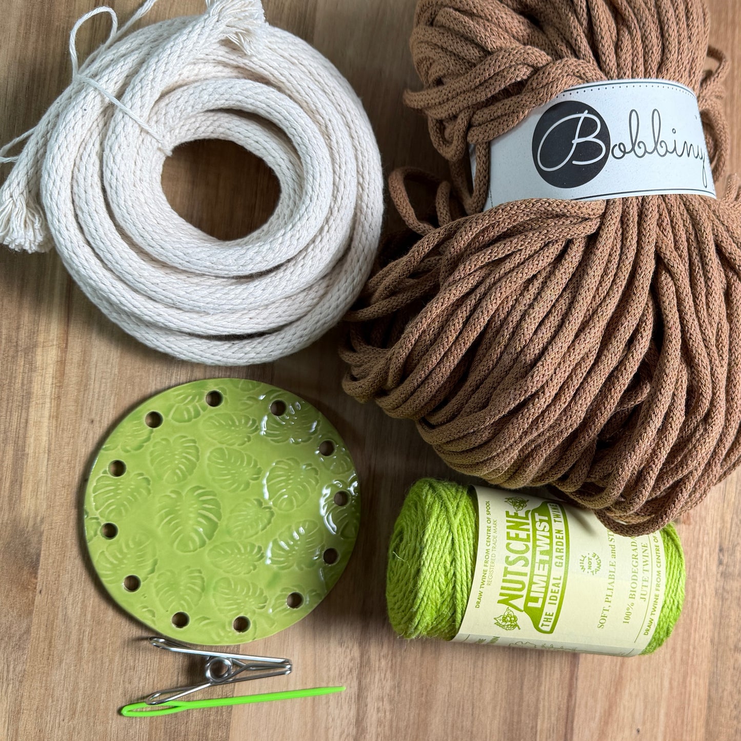 Coiled Basket Bundle with a Ceramic Base