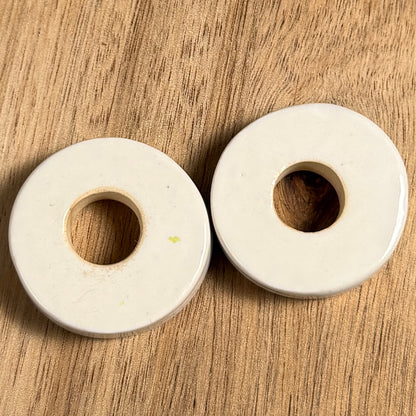 Set of 2 Ceramic Basket Beads