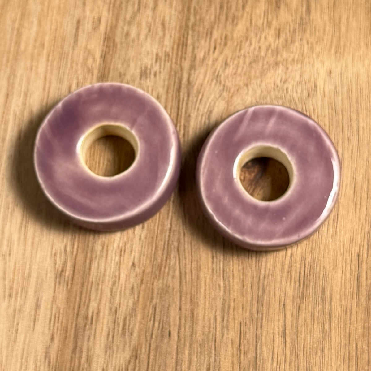 Set of 2 Ceramic Basket Beads