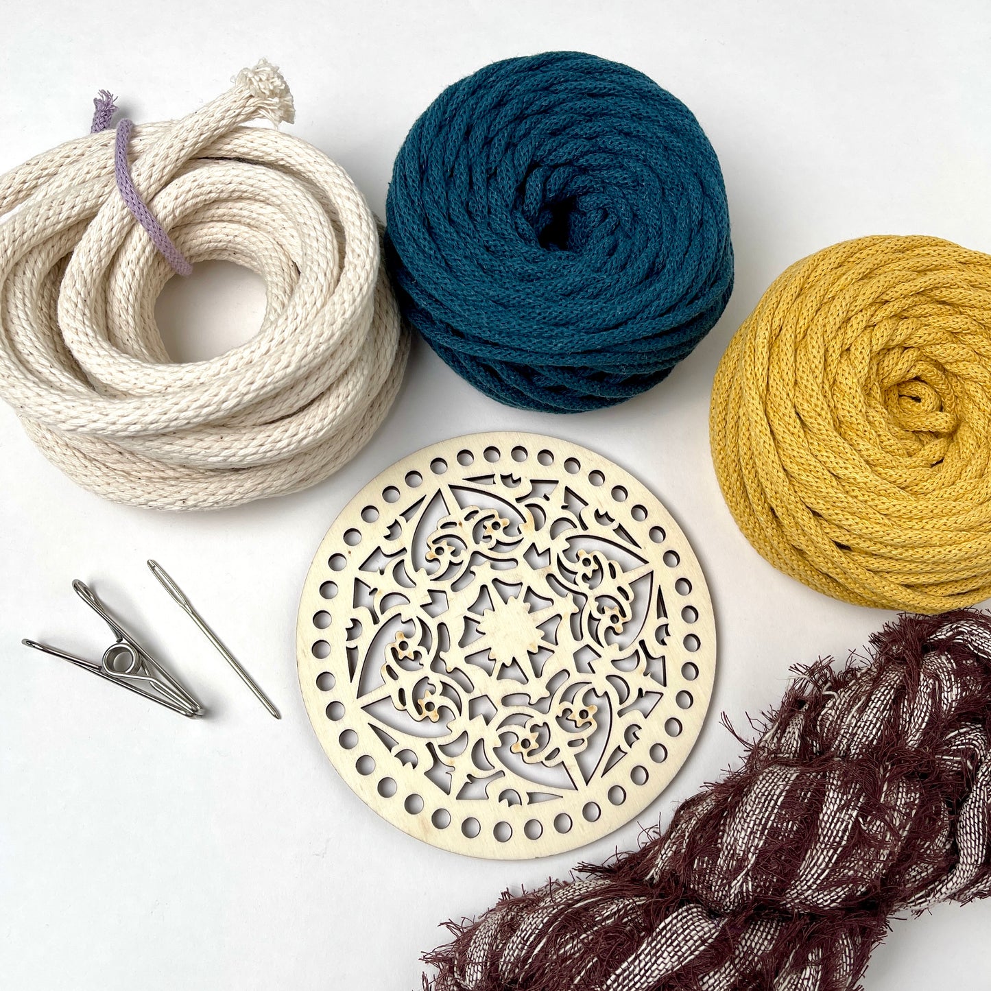 Coiled Basket Bundle with a 5.5-inch Wooden Base
