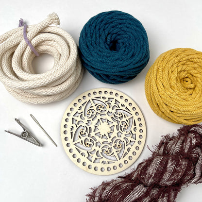 Coiled Basket Bundle with a 5.5-inch Wooden Base