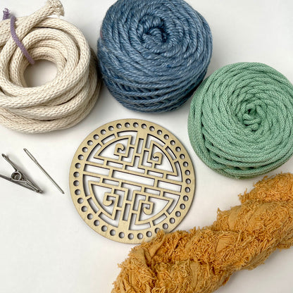 Coiled Basket Bundle with a 5.5-inch Wooden Base