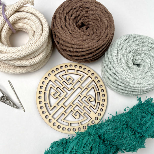 Coiled Basket Bundle with a 5.5-inch Wooden Base