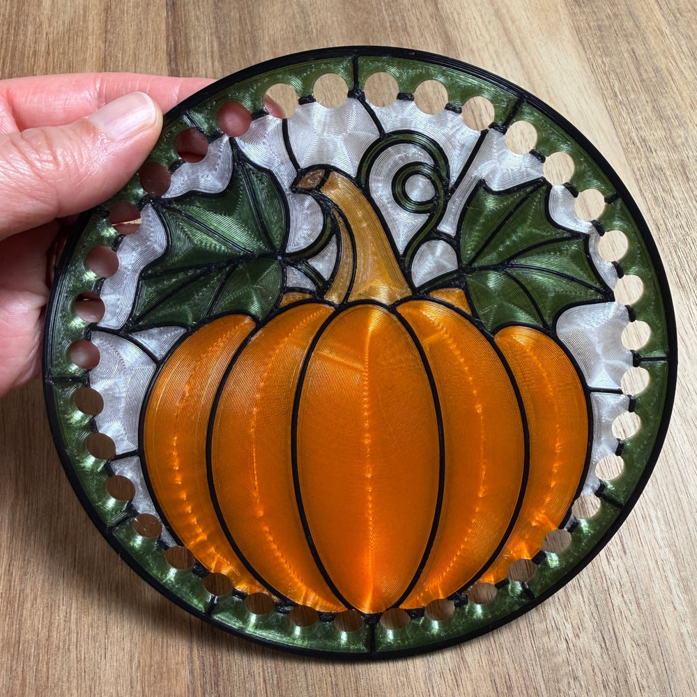 Stained Glass Pumpkin Base for Basket Making