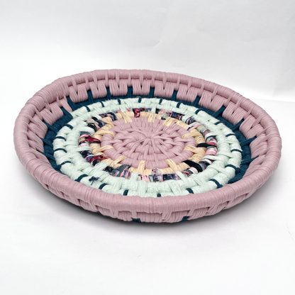 Mint & Blossom Hand-Coiled Tray