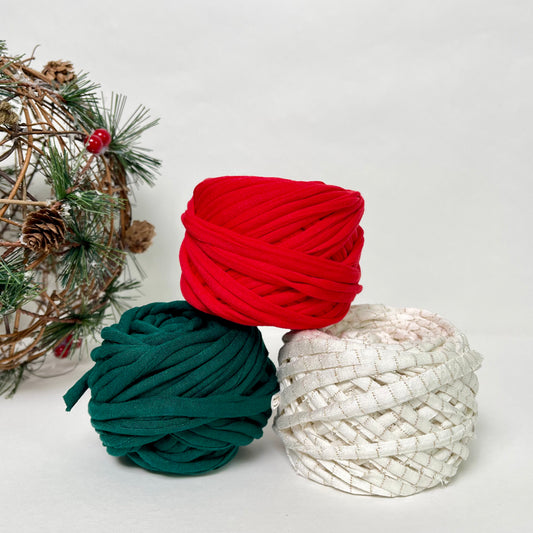 Mini Holiday Upcycled T-Shirt Yarn