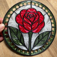 Stained Glass Rose Base for Basket Making