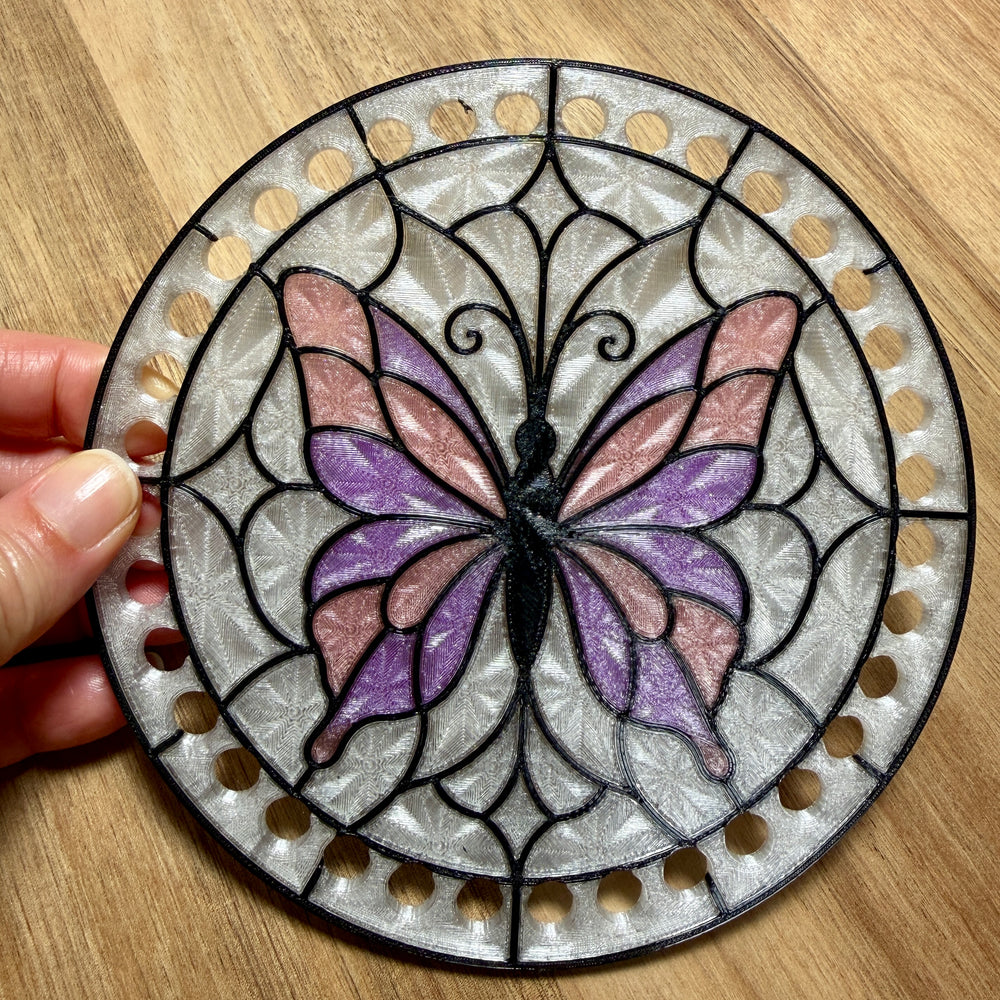 Stained Glass Butterfly Base for Basket Making