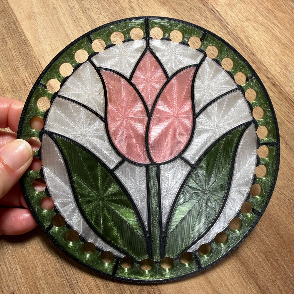 Stained Glass Tulip Base for Basket Making