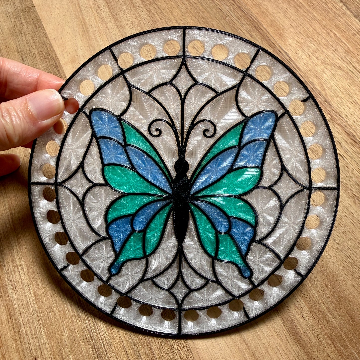Stained Glass Butterfly Base for Basket Making