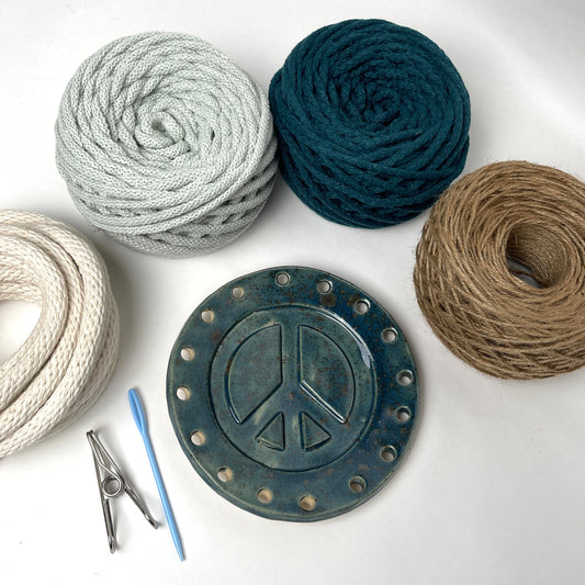 Coiled Basket Bundle with Ceramic Base