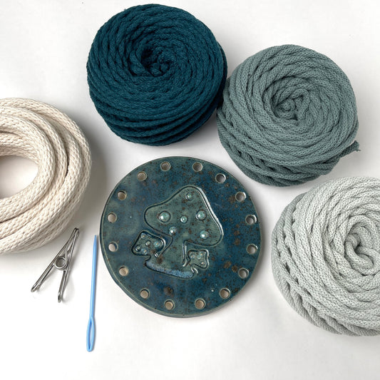 Coiled Basket Bundle with Ceramic Base