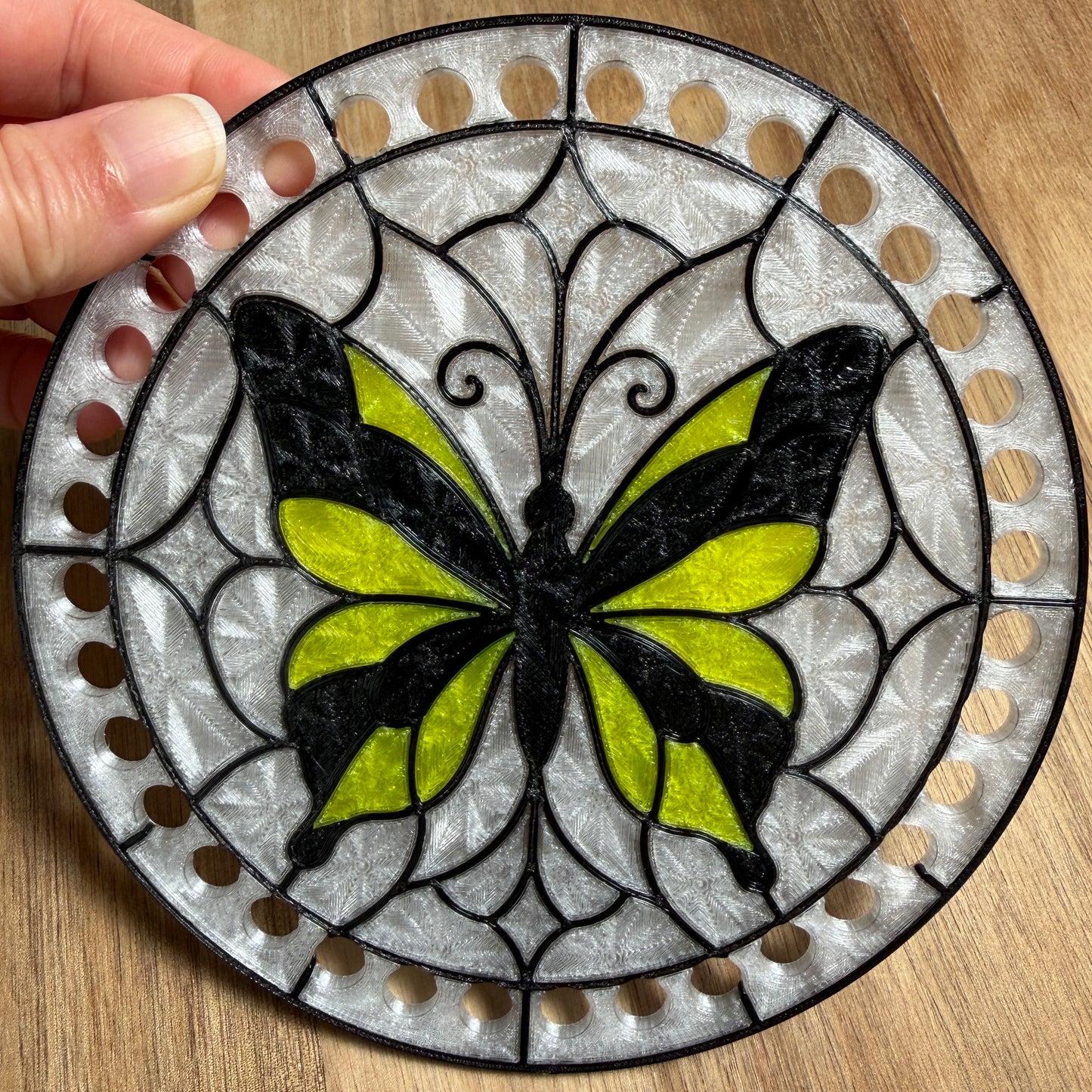 Stained Glass Butterfly Base for Basket Making