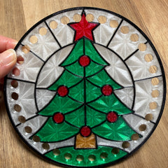 Stained Glass Christmas Tree Base for Basket Making