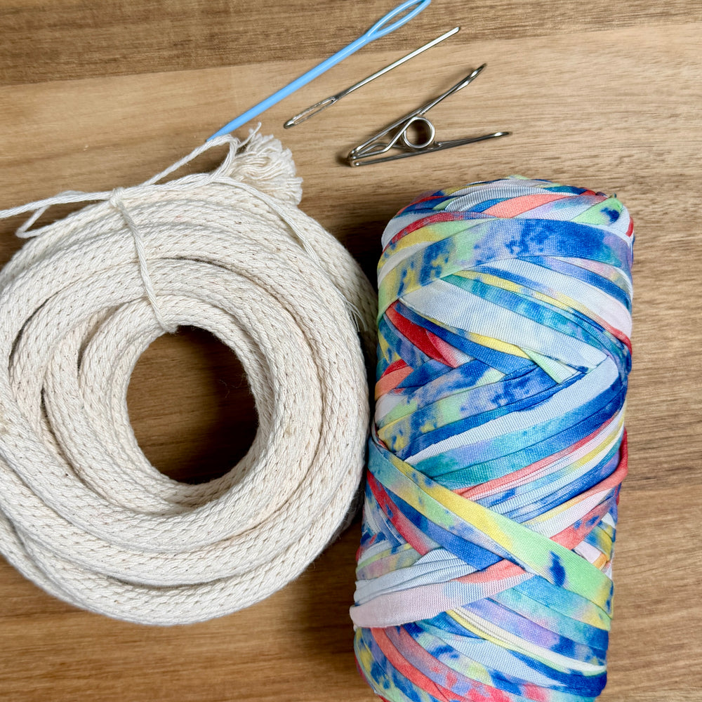Coiled Basket Weaving Kit with T-Shirt Yarn