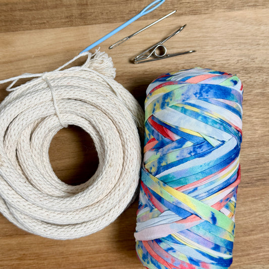 Coiled Basket Weaving Kit with T-Shirt Yarn